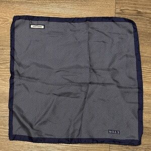 Harry Rosen Eton Classic Navy and White Silk Pocket Square